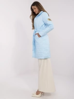 Hurt Jasnoniebieski pikowany płaszcz z zapięciem na guziki