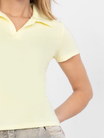 Jasnożółta dopasowana koszulka typu polo