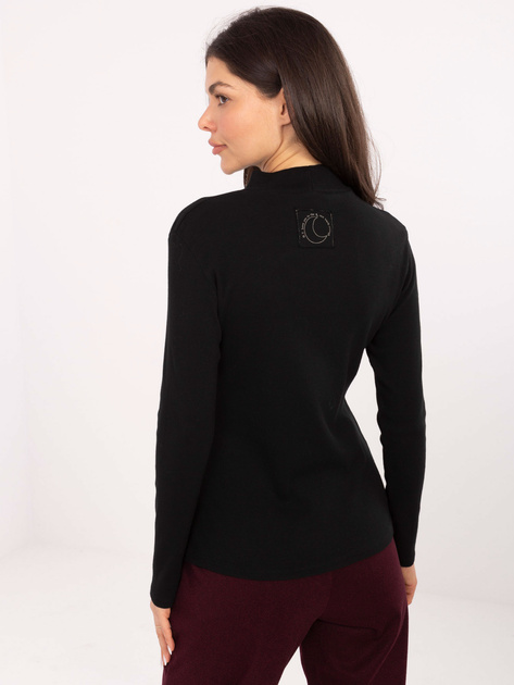 Czarna prążkowana bluzka z półgolfem