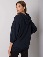 Dunkelblaue Sweatjacke mit Taschen Leora.