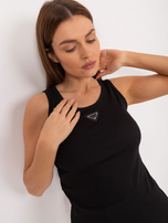 Hurtownia Czarny dopasowany top damski w prążek