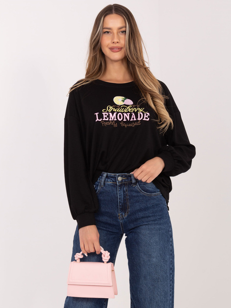 Czarna asymetryczna bluza bez kaptura RUE PARIS