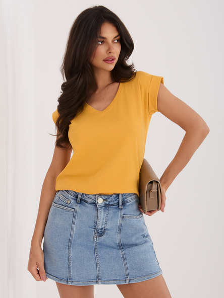 Jasnopomarańczowy t-shirt basic Atlanta RUE PARIS