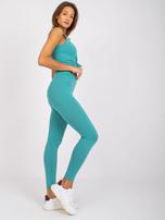 Turkusowe damskie legginsy basic Brigitte