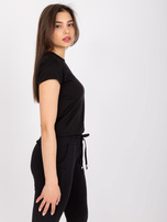 Czarny t-shirt Peachy