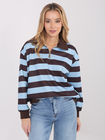 Jasnoniebieska bluza z suwakiem przy dekolcie