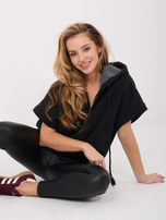 Czarna rozpinana bluza basic z bawełny