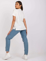 Ecru t-shirt damski z bawełny Honorine MAYFLIES