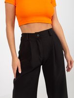 Hurt Czarne szerokie spodnie garniturowe z kieszeniami