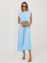 Jasnoniebieska koktajlowa sukienka z plisowaniem RUE PARIS 