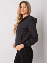 Schwarze gesteppte Jacke mit Kapuze Larah.