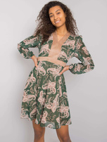 Grüne Damenkleid mit Mustern Lauderhill.
