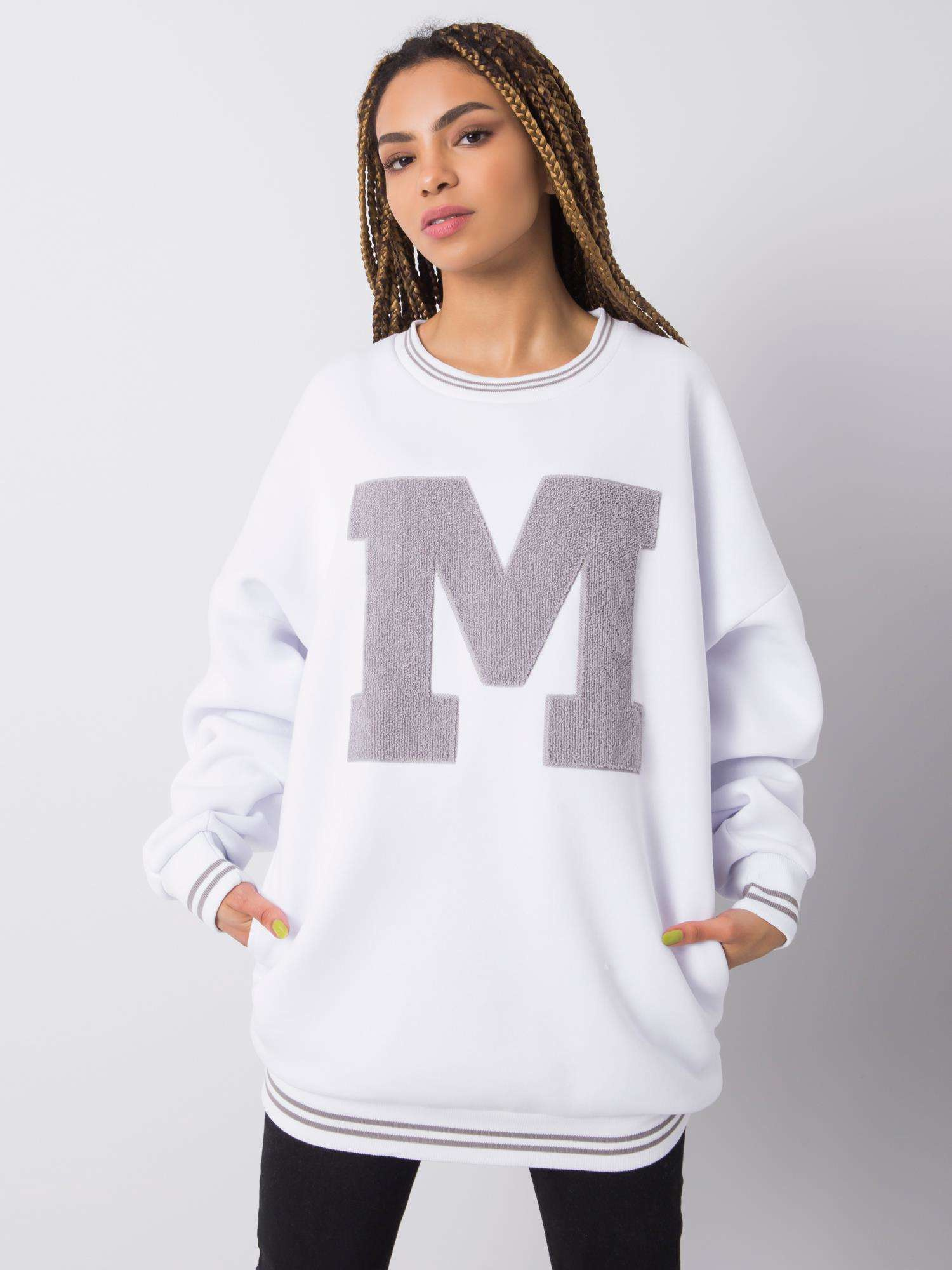 Biała bluza z aplikacją Marie RUE PARIS