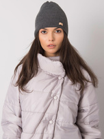 Ciemnoszara czapka damska