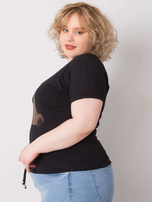 Czarna bluzka plus size z dżetami Luce