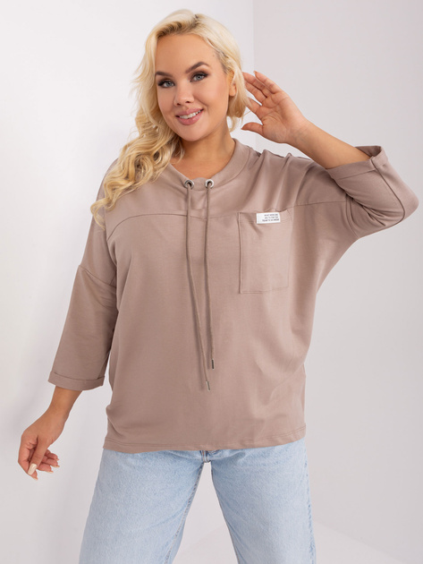 Hurt Ciemnobeżowa luźna bluzka plus size