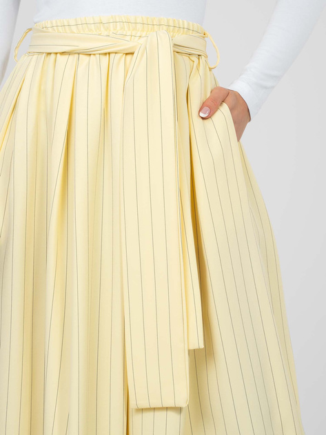 Pastelowa żółta garniturowa spódnica w paski