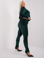 Hurt Ciemnozielony welurowy komplet plus size Jeanne