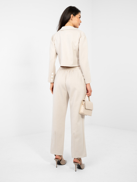 Beżowy komplet z miękkiego materiału RUE PARIS