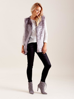 Szara puszysta kamizelka