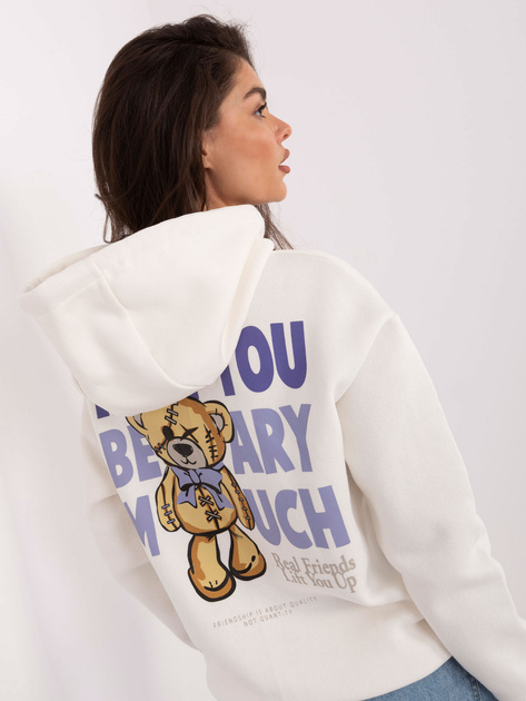 Biała ocieplana bluza z kapturem SUBLEVEL