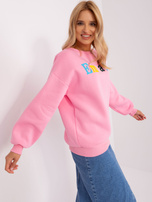 Hurt Różowa bluza bez kaptura o kroju oversize 