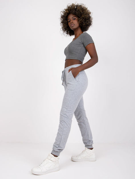 Szare melanżowe spodnie dresowe Faster
