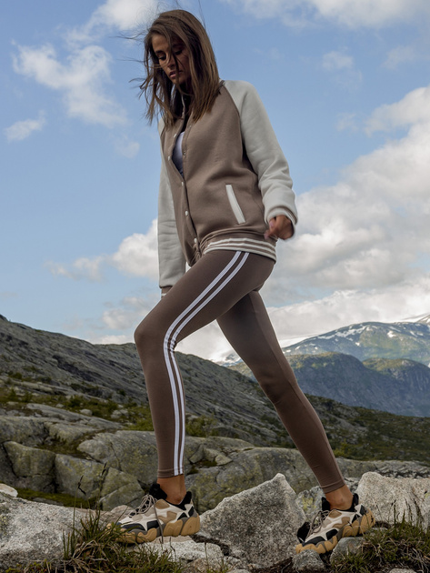 Brązowe legginsy z bawełny BASIC FEEL GOOD