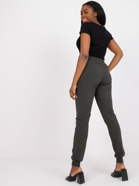 Khaki dresowe spodnie z bawełny