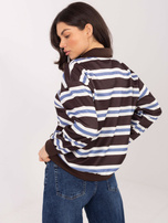 Czekoladowa bluza z guzikami przy dekolcie