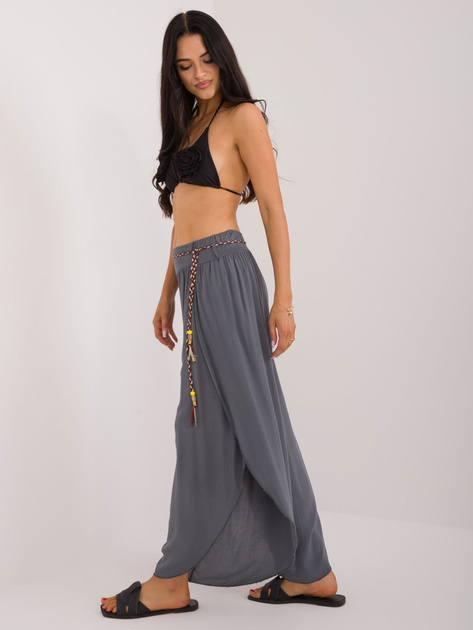 Hurt Grafitowe szerokie spodnie z materiału OCH BELLA