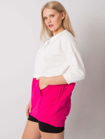 Ecru-fuksjowa tunika plus size z bawełny Philomene