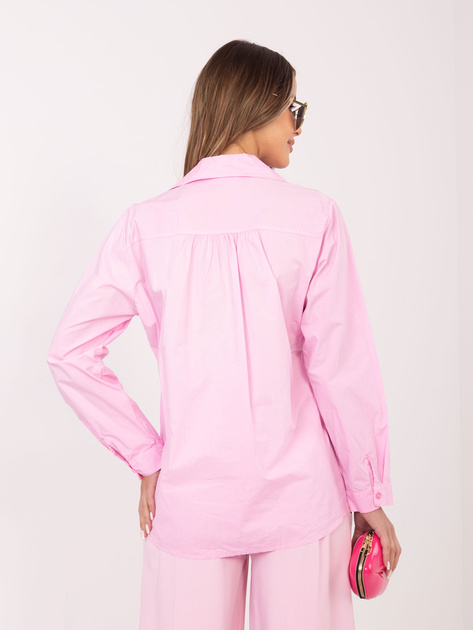 Różowa klasyczna koszula z bawełny