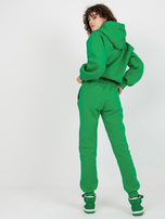 Hurt Zielony dresowy komplet basic z bluzą z kapturem