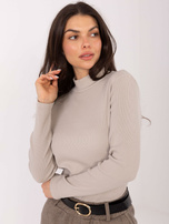 Beżowa bawełniana bluzka w prążek 