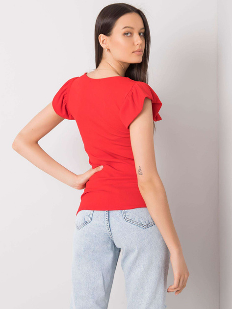 Czerwona bluzka ze sznurowaniem Waverly