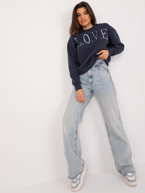 Hurtownia Granatowa bluza z kolorowym napisem SUBLEVEL