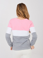 Różowo-ciemnoszara bluza basic bez kaptura Larice RUE PARIS