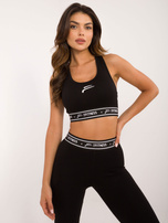 Hurt Czarny sportowy crop top z miseczkami FOR FITNESS