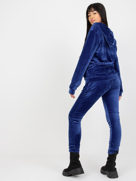 Hurt Kobaltowy komplet welurowy z bluzą z kapturem Melody