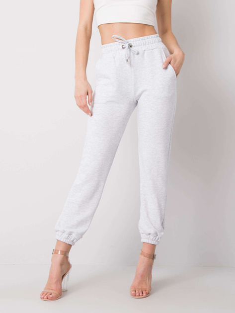 Jasnoszare melanżowe spodnie Agueda RUE PARIS