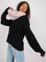 Jasnoszara chusta komin w błyszczące kropki