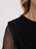 Czarna siateczkowa bluzka z długim rękawem