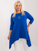 Hurt Kobaltowa damska bluzka plus size o kroju oversize