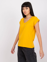 Jasnopomarańczowy t-shirt basic Atlanta RUE PARIS 