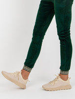 Hurt Ciemnozielony damski komplet welurowy z bluzą