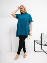 Morska rozkloszowana bluzka plus size z bawełny