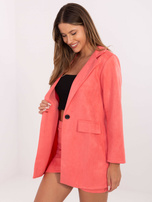 Różowa długa marynarka z zamszu Irmina