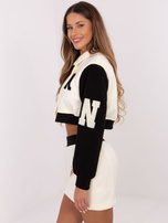 Hurt Ecru casualowy komplet z bluzą i spódnicą