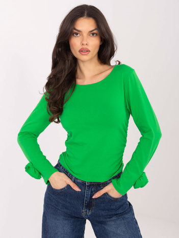 Jasnozielona dopasowana bluzka z bawełny